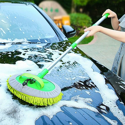 Car Chenille Telescopic Car Wash Mop Car Dust Removal Soft Wool Cleaning Cleaning Sponge Car Wipe Gloves Tool