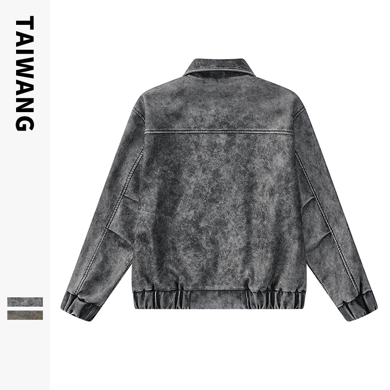 Men's Clothing Retro Lapel Leather Jacket Men's Loose Casual Coat_voghion.com