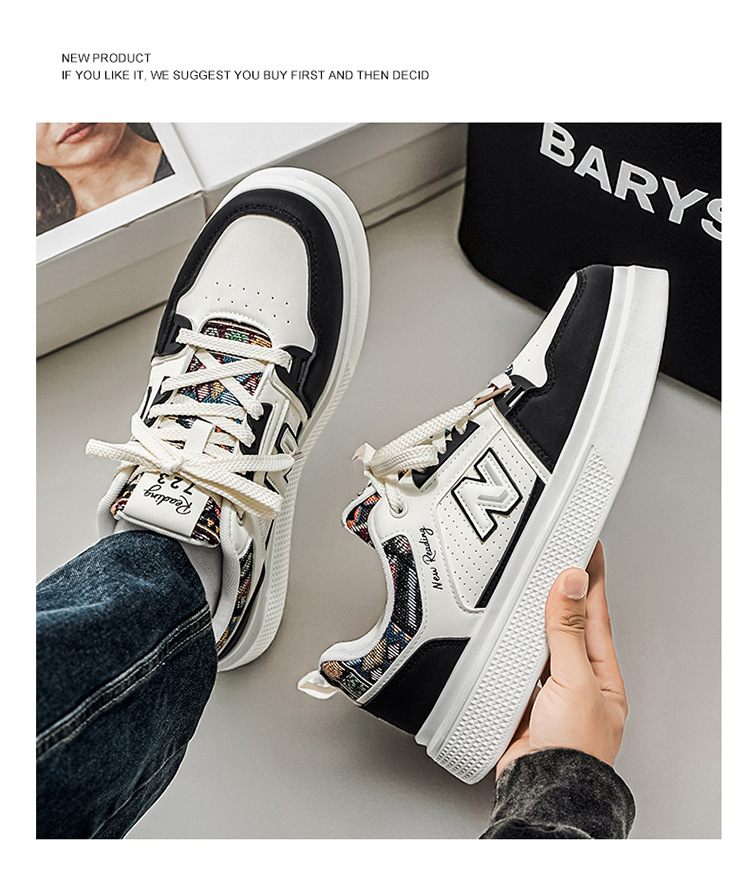 Giày thể thao nam sneaker trắng phong cách cá tính, thoáng mát, đế êm — 723 trắng chi tiết 12