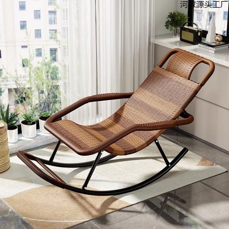Silla de mecedor silla de caña silla de almuerzo para adultos balcón casero ocio para dormir sala de estar silla de relajación especial para ancianos