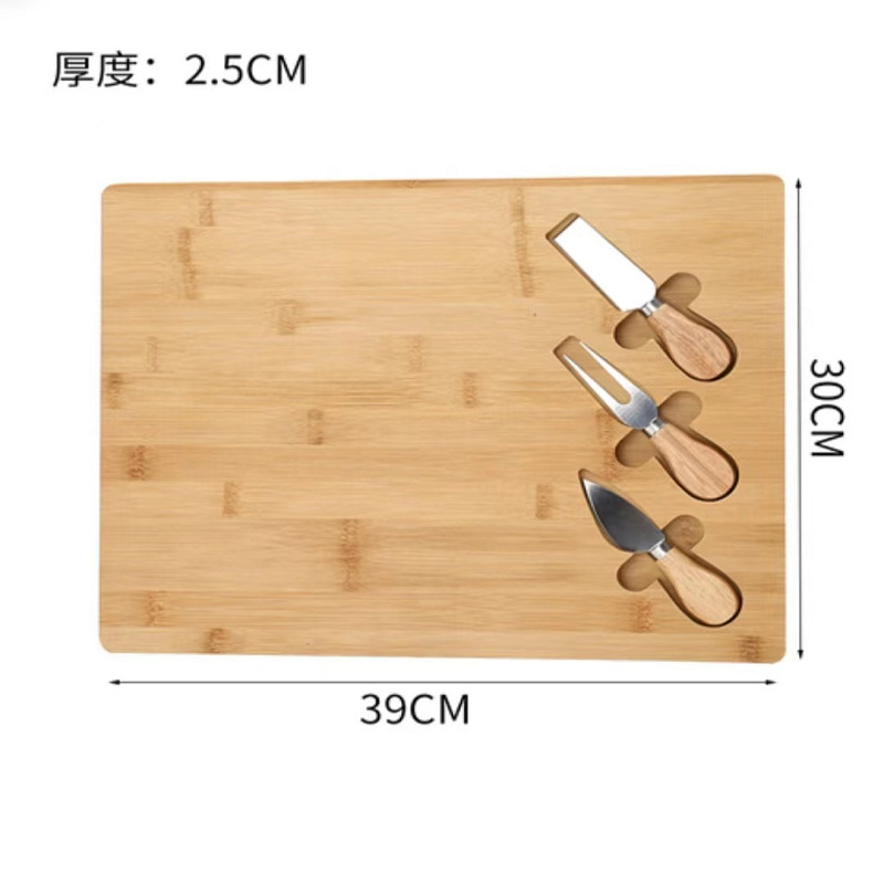 Tabla de quesos, venta caliente transfronteriza con bandeja con cajón, juego de cuchillos, tabla de cortar de bambú, juego de tablas de cortar de queso para el hogar, listo para usar