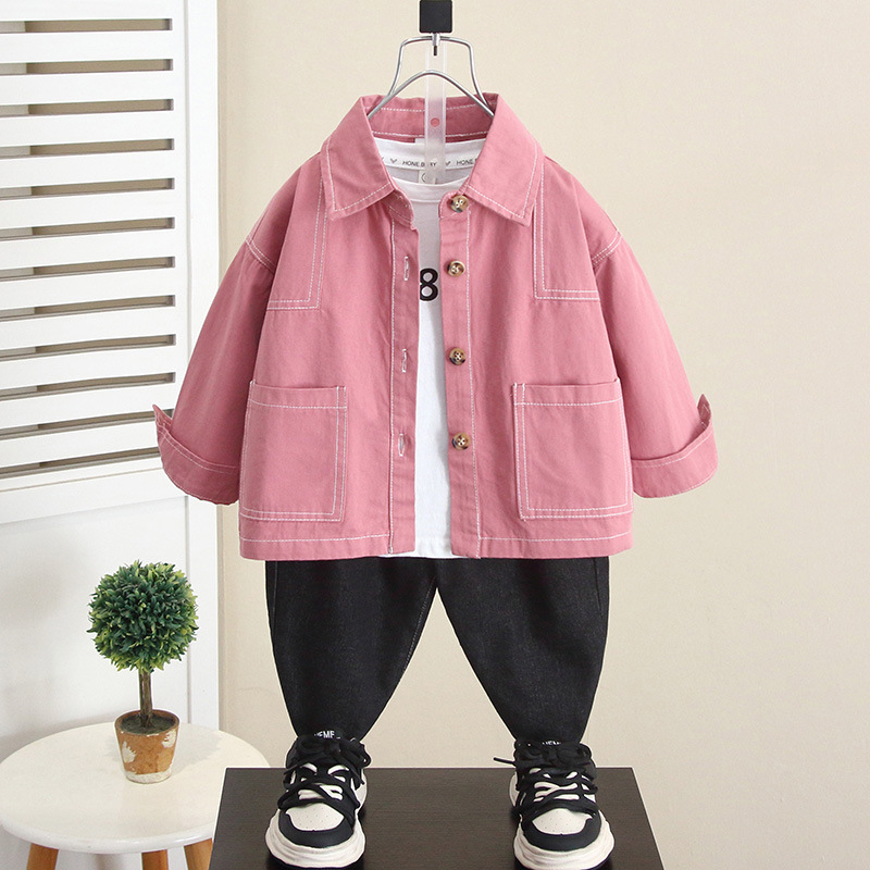 6241 Chaqueta delgada para niños Otoño 2025 Primavera y otoño Nuevo estilo para niños Chaqueta de estilo occidental Cárdigan Camisa para bebé Tendencia