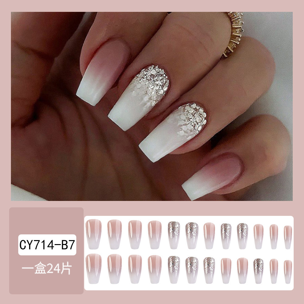 Estilo caliente europeo y americano, uñas largas, uñas postizas de sentido de alta calidad, uñas de ballet trapezoidal largas, piezas de uñas al por mayor