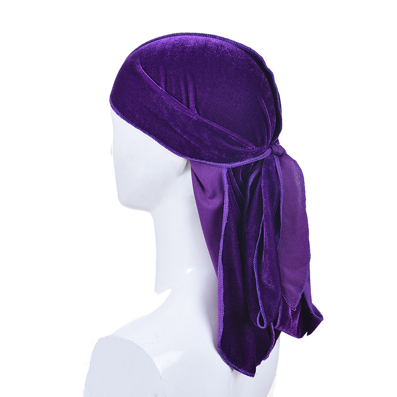 Transfronterizos hijab pirata de Halloween terciopelo de cola larga damas europeas y estadounidenses hijab de Halloween peluquería sombrero hijab