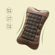 泗水砭石荞麦壳枕头电加热泗水红砭石光子头颈部颈椎枕按摩枕