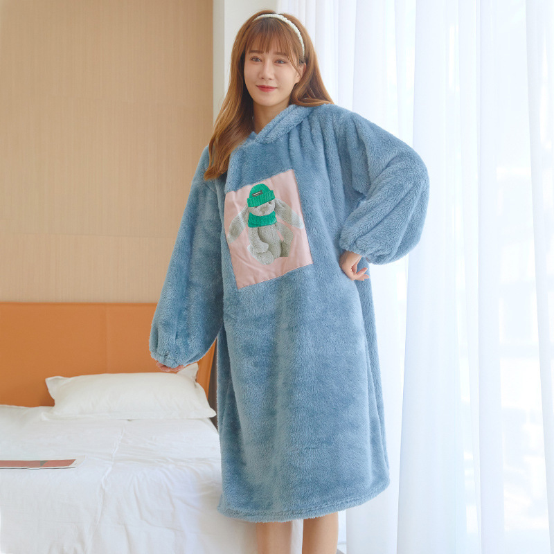 睡衣女士可外穿 2025年秋冬季加绒加厚珊瑚绒保暖家居服两件套装|undefined