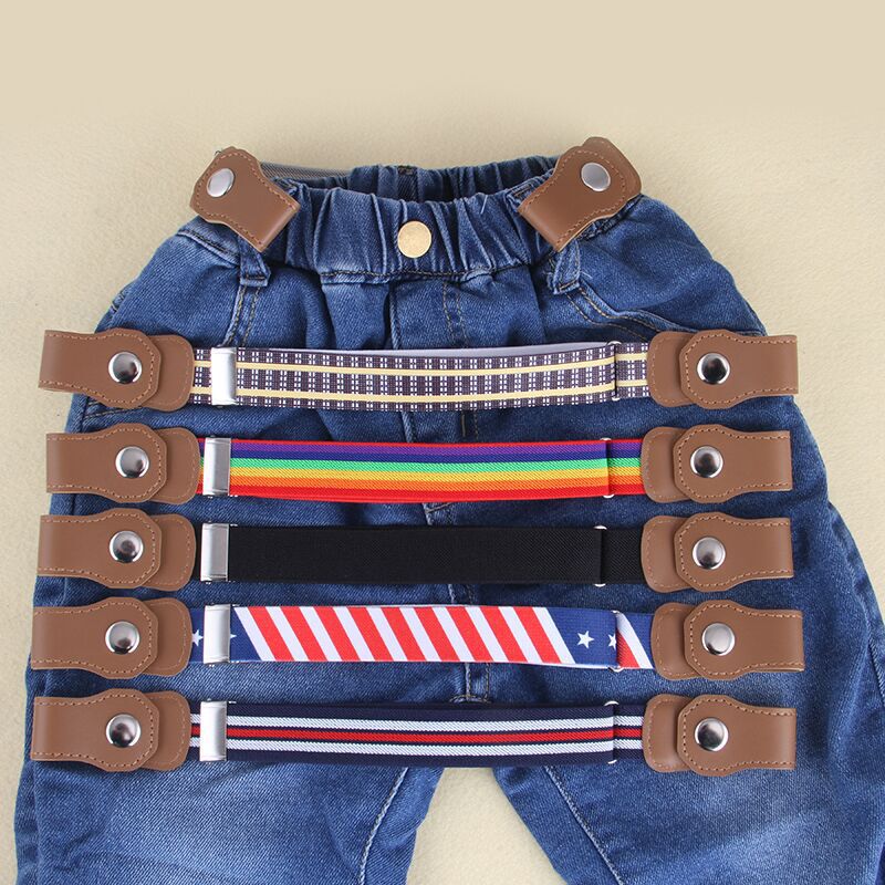 Children's Elastic Elastic Lazy Belt Baby Snap Button Style Boys and Girls Kindergarten Children's Trouser Belt Wholesale