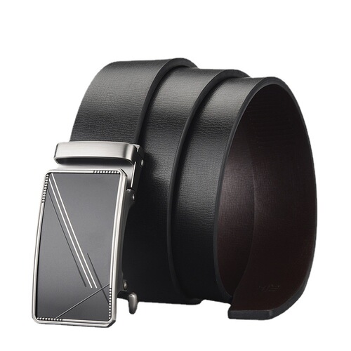 Wholesale New European and American High-end Business and Foreign Trade Men's Genuine Leather Belt with Smooth Automatic Buckle