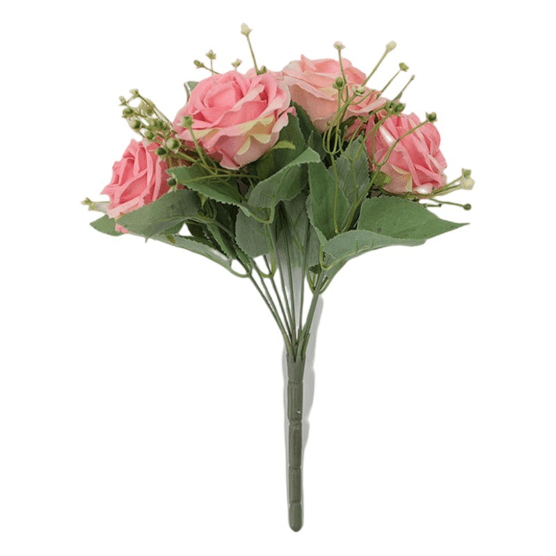 Artificial 9-cabeza concubina imperial Rosa boda flor artificial decoración del hogar Accesorios flor artificial Flor de seda al por mayor