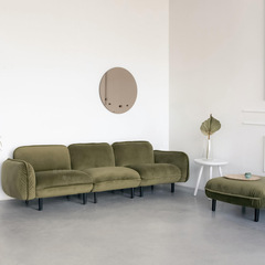 Nordic Simple Modular Sofa French Modern Velvet Three-Seater Sofa Small Apartment Empress Solid Wood Sofa Set 