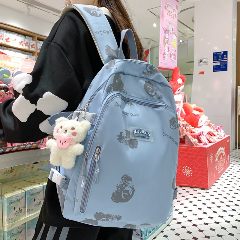 New Large Capacity Instagram Printed Book Bag for Female High School and College Students Computer Backpack_voghion.com