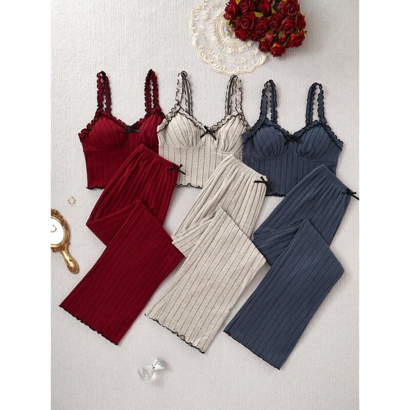 Cross-Border 2026 New Style Women's Pajamas, Comfortable and High-End Two-Piece Set with Camisole and Long Pants, Sexy Loungewear That Can Be Worn Outside