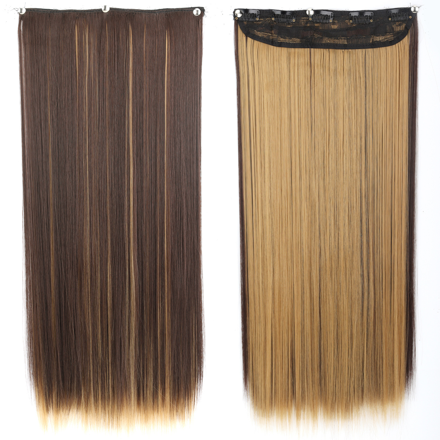55CM pelucca de cabello recto de mujer una pieza de extensión de cabello de cinco tarjetas pelucca de cabello fluffy