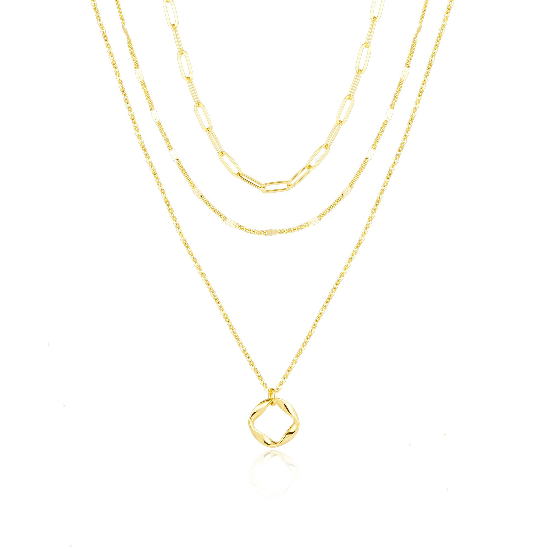 Collier pendentif multi-rangs pour femme élégance minimaliste_voghion.com