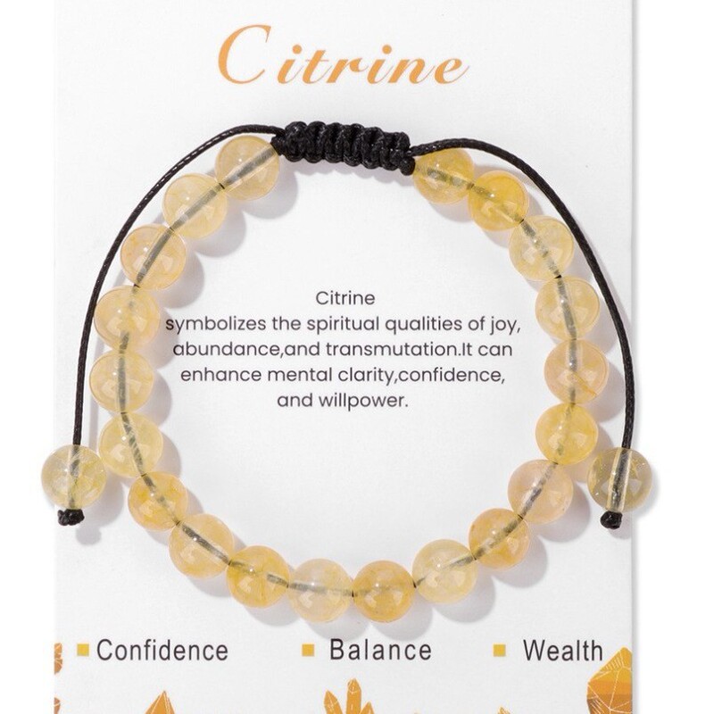 Energy Crystal Bracelet with Yellow Tiger Eye, White Crystal, Magnetic Beads, Handmade Healing Elastic Rope Natural Stone Bracelet Jewelry