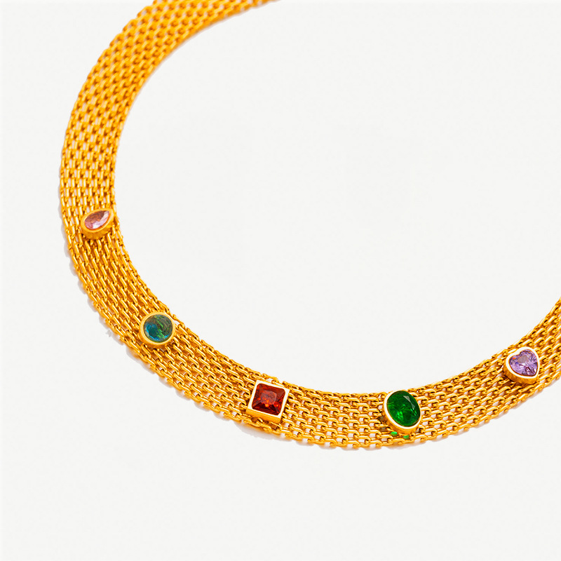 Collar de acero inoxidable TENA Europa y América, lujo ligero, nicho marino, collar de acero, joyas transfronterizas de estilo dulce, chica caliente