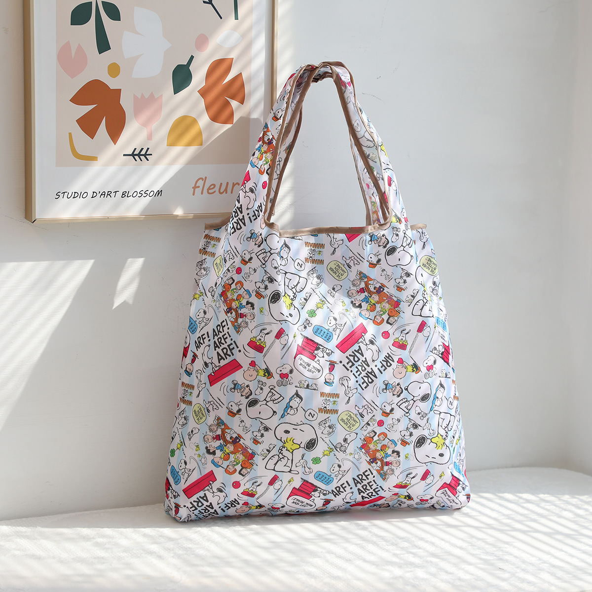 Dibujos animados lindo coolomi gran capacidad bolsa de protección del medio ambiente portátil plegable supermercado bolsa de compras bolsa de tela ligera bolsa de hombro