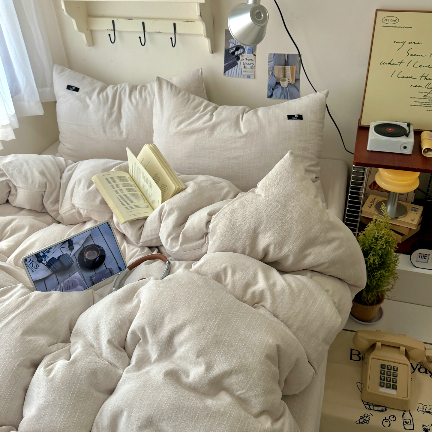 Cotton Bedding Set Four Piece Solid Colour For Home And Dormitory_voghion.com