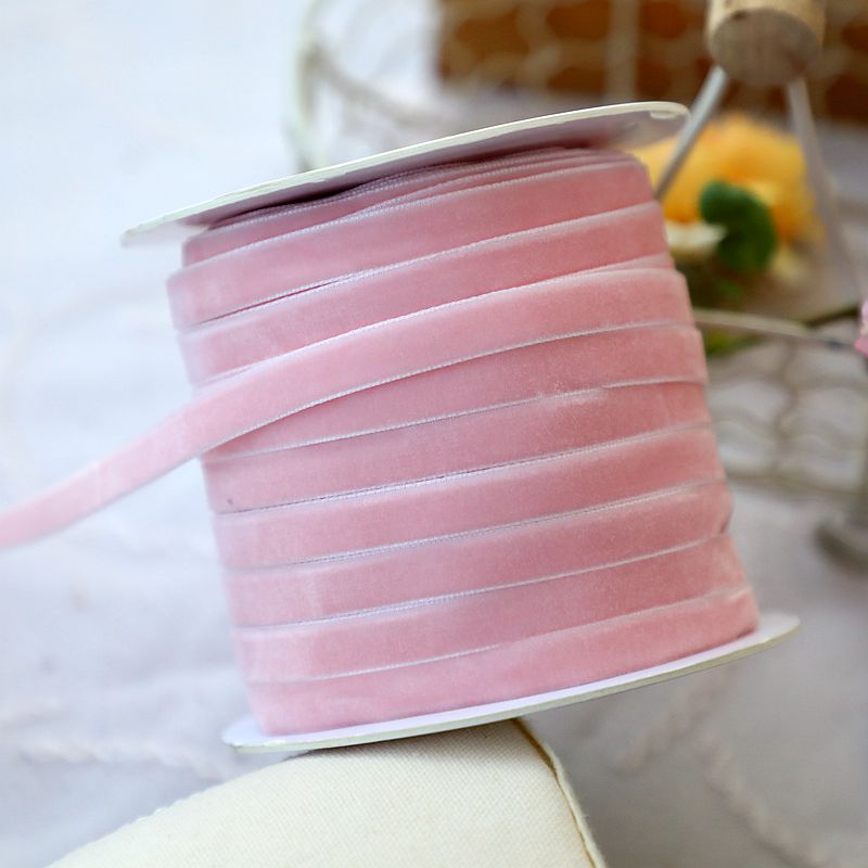 1cm de ancho terciopelo flocado correa de tejido correa de arco correa de ropa hecha a mano sombrero accesorios accesorios materiales DIY