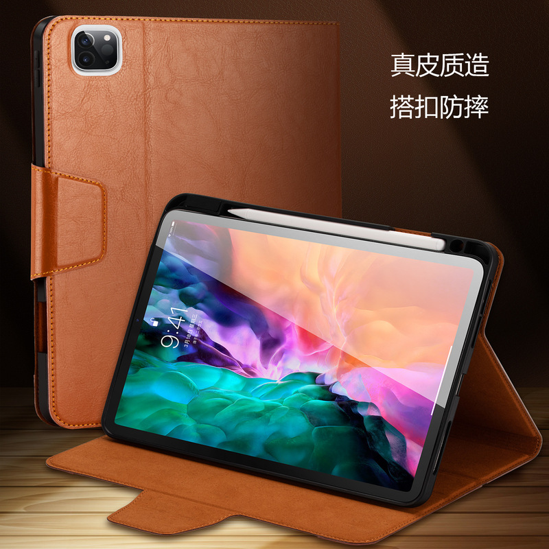 For IPAD air5/4 10.9 pro 11 12.9 mini123456 Genuine Leather Case Pen Slot