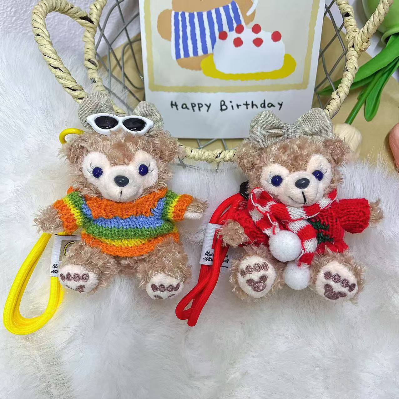 Shirley colgante felpa lindo Duffy oso llavero dibujos animados oso colgante bolso colgante Shirley muñeca