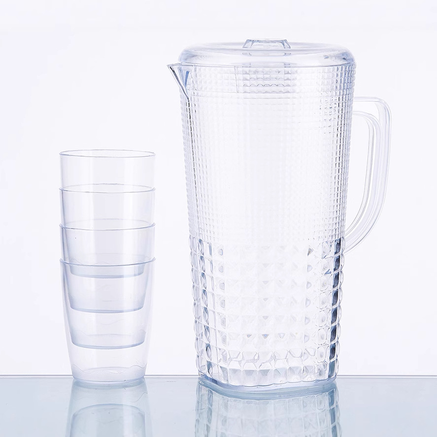 Botella de agua fría de plástico PS en verano tetera doméstica de gran capacidad refrigerador fresco abierto con tetera de agua fría resistente a altas temperaturas