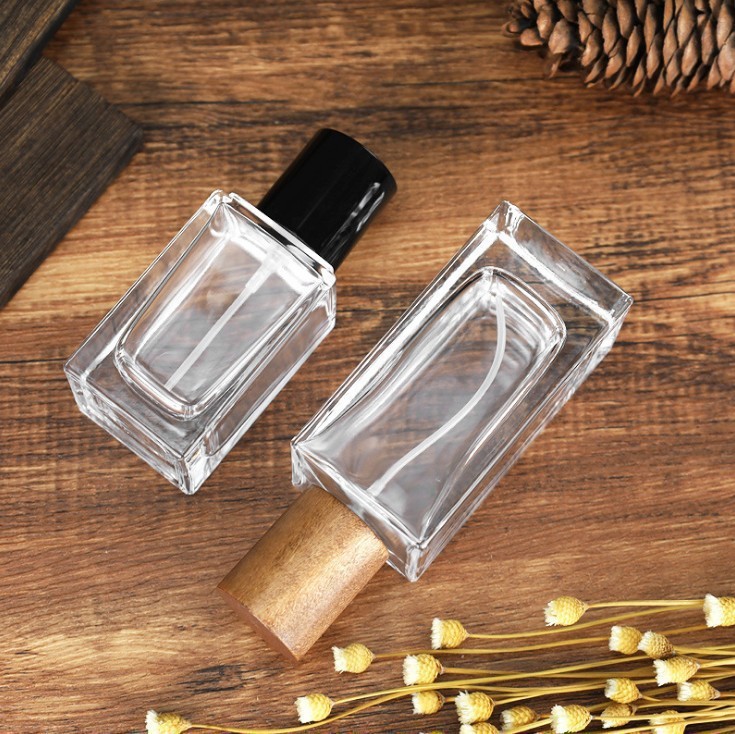 晶白料长方形香水瓶 30ml 50ml 100ml卡口分装喷雾瓶玻璃瓶厚底瓶|undefined