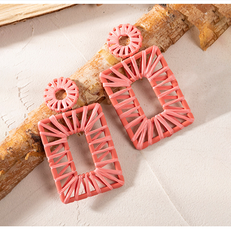 Retro Solid Color Wax Line Drop Earrings display picture 2