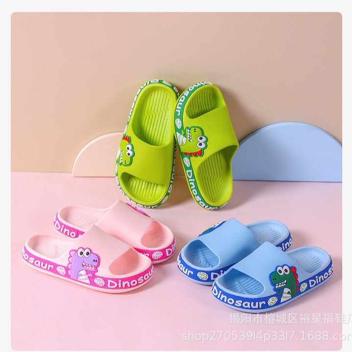 Summer Girl Non-Slip Dinosaur Fun Boy Indoor Cute Cartoon Kidsren's Sandals and Slippers for Bathroom and Outdoor Wear