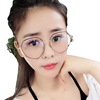 Anti -Blu -ray lens polygon irregular kick -off flat -light mirror women's tide pendant glasses rack myopia glasses frame