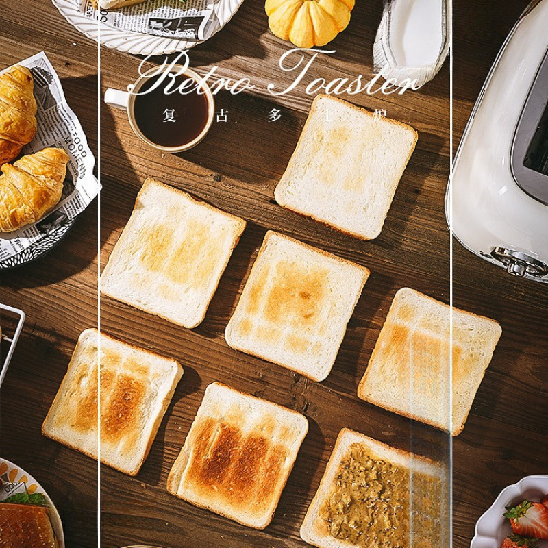 Tostadora retro Tostadora Tostadora Conductor Calefacción automática doméstica Máquina de desayuno multifuncional Mai