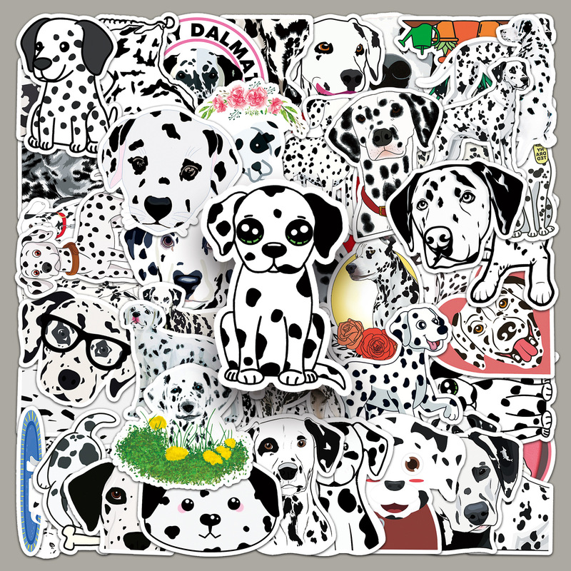 50 sheets Dalmatians Luggage Stickers Scooter Creative Waterproof Suitcase Computer Decorative Stickers Notebook