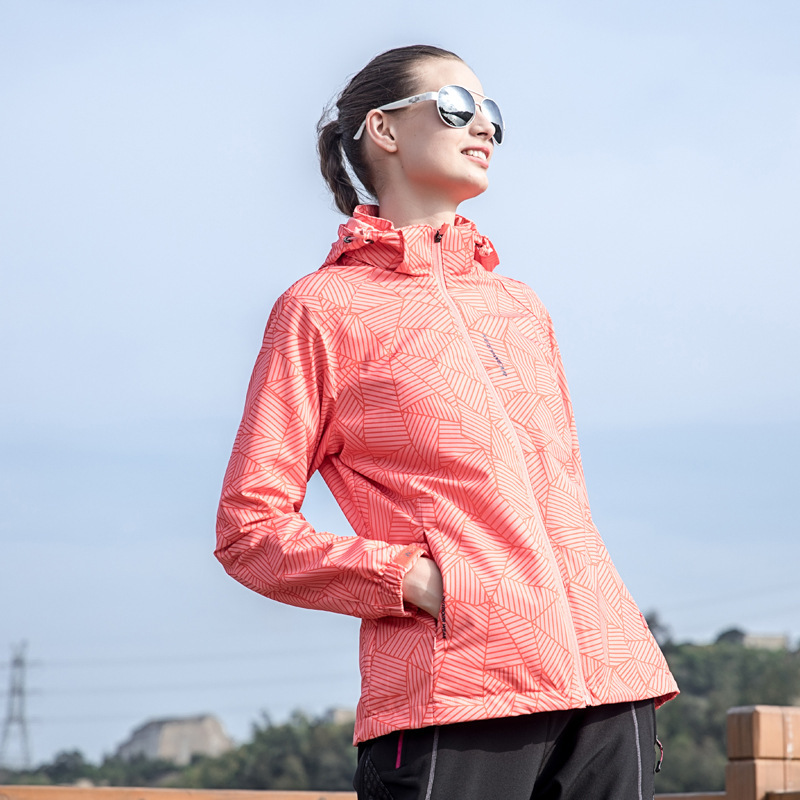 Primavera y otoño Camuflaje de vestir delgado hombre y mujer de una sola capa elástica de montaña deportiva casual chaqueta de abrigo