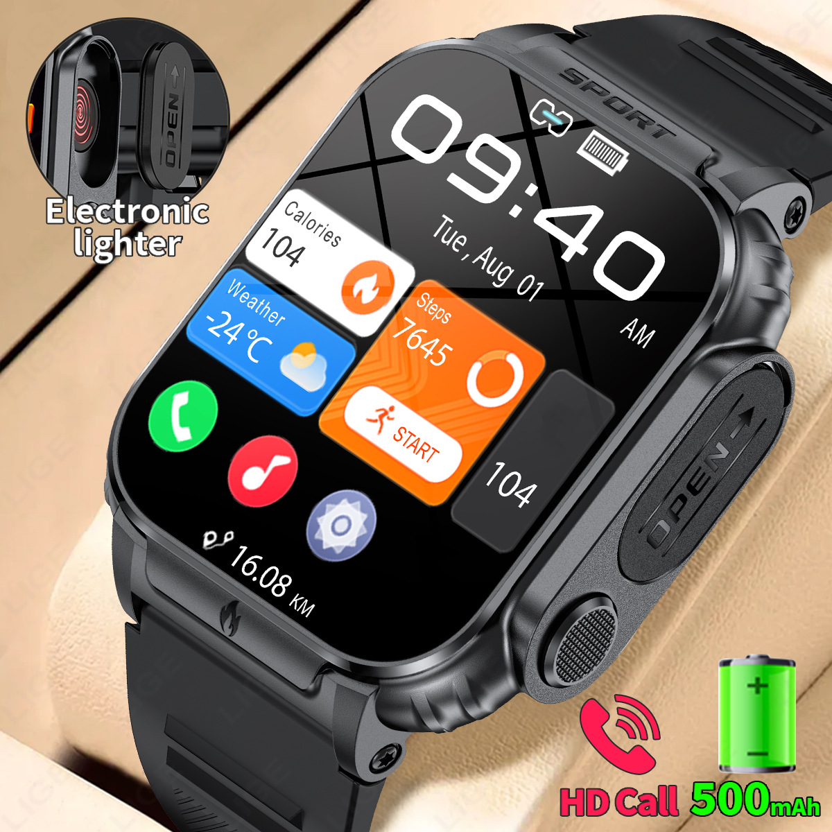 P60 Bluetooth-Telefon-Smartwatch, multifunktionale Gesundheitsüberwachung, Sport-Smartwatch_voghion.com