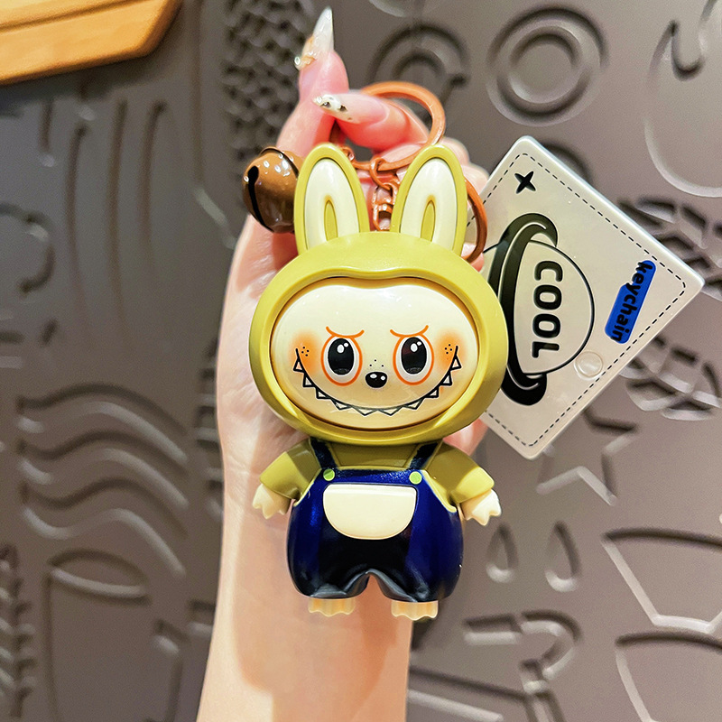 オリジナル顔が変わるラブブキーホルダーかわいい漫画子供のおもちゃカップルバッグペンダント人形マシン小さなギフト|undefined