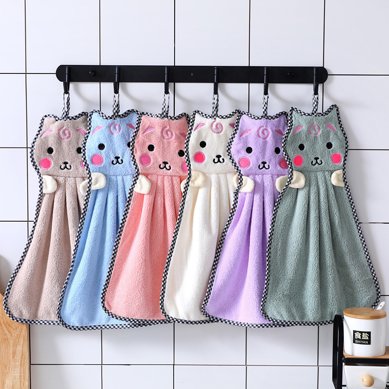 Cartoon Character Towel Coral Fleece Hanging Absorbent Face Towel Thickened Edge Towel for Kitchen and Bathroom Cartoon Character Towel Coral Fleece Hanging Absorbent Face Towel Thickened Edge Towel for Kitchen and Bathroom