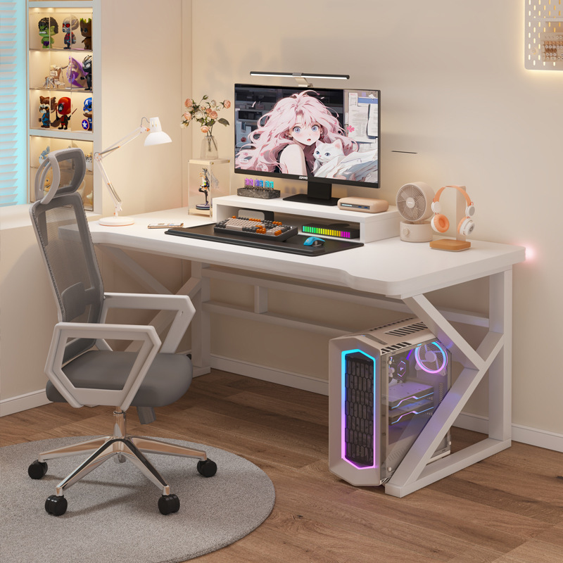 Computer Desk Desktop White Girls E-Sports Table and Chair Home Bedroom Desk Office Desk Simple Modern Game Table