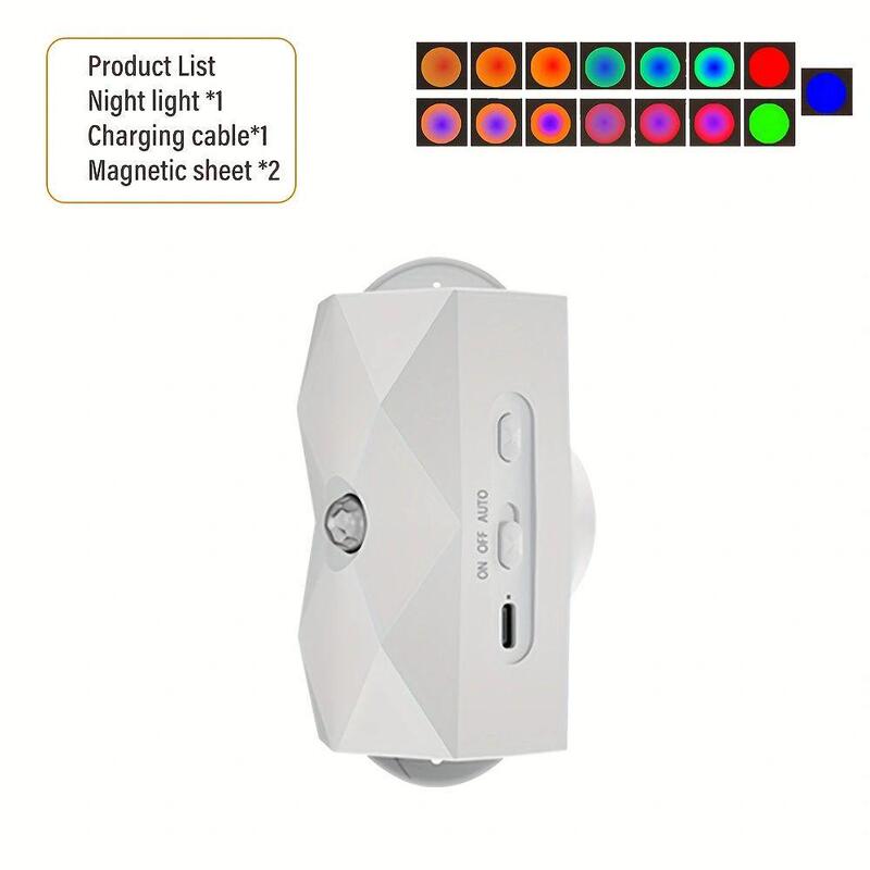クロスボーダー RGB シンフォニーウォールランプ磁気吸引インテリジェント人体誘導 LED カラフルな雰囲気ライト廊下リビングルーム|undefined