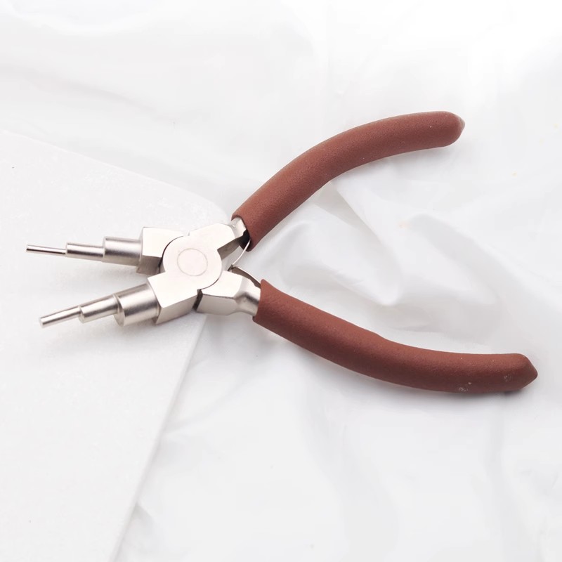 六合一绕圈钳多节尺寸圆嘴六段珠宝钳diy手工绕线饰品工具尖头