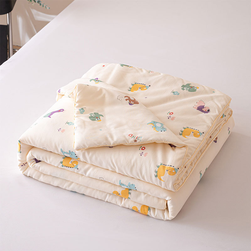 Edredón fresco de verano, edredón de aire acondicionado, hilo de doble capa agradable para la piel, cuerda de cáñamo, edredón de verano, impresión en el hogar, dormitorio de estudiantes, edredón de algodón fino, núcleo