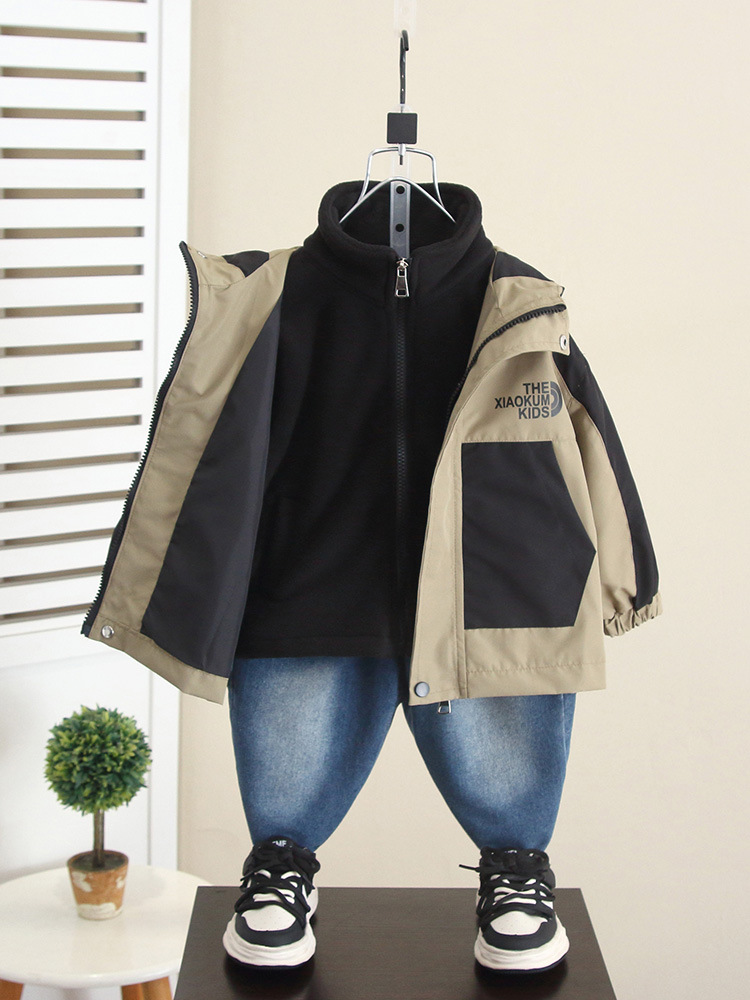 6299 Chaquetas tres en uno para niños modelos de primavera y otoño 2025 nuevos niños chaquetas de otoño geniales y guapos para niños pequeños otoño