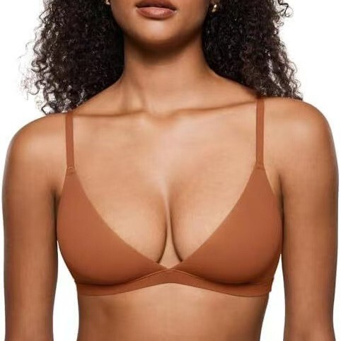 Oeak Inlyric Women's Inbarely Triangle Bra Low-Cut Unlined Seamless Bra Without Underwire Oeak Inlyric Women's Inbarely Triangle Bra Low-Cut Unlined Seamless Bra Without Underwire