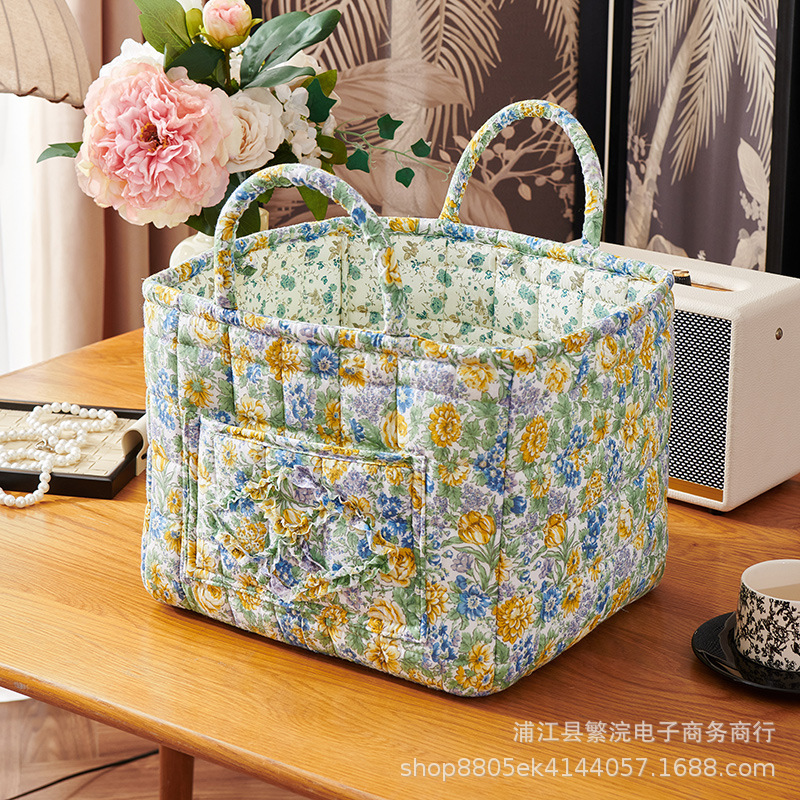 対外貿易輸出家庭布芸収納バスケット韓国式田園風携帯下着雑物整理枠機洗濯収納バスケット