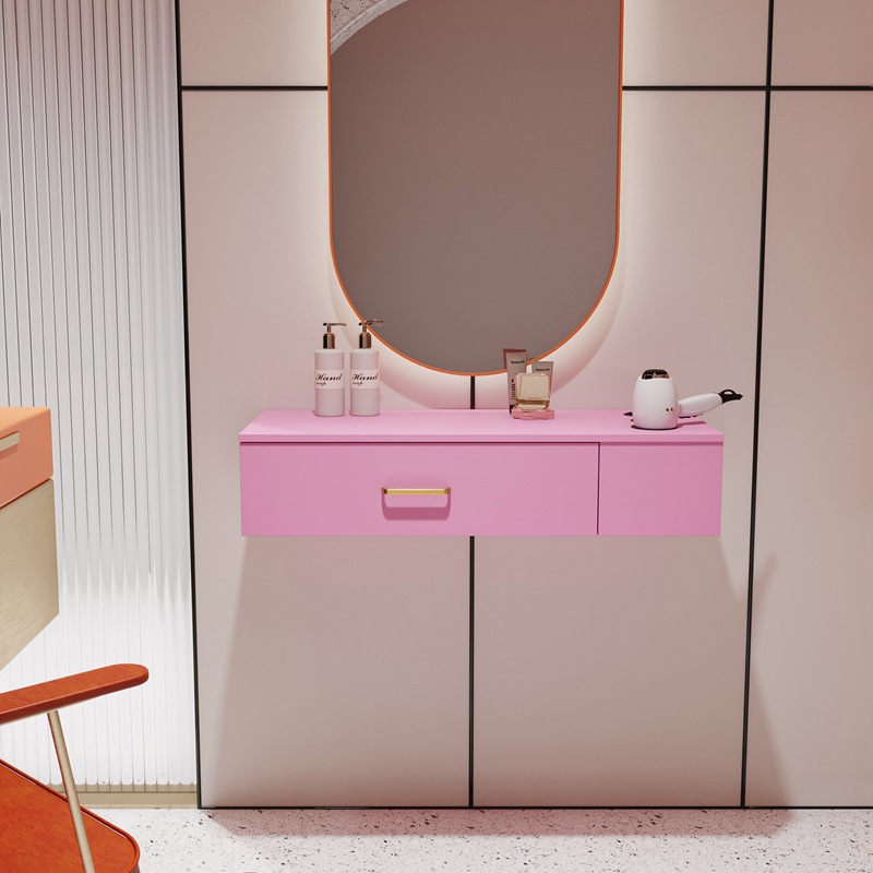 Mesa de peluquería nórdica de pared dormitorio simple mini tocador peluquería mesa de peluquería de pared