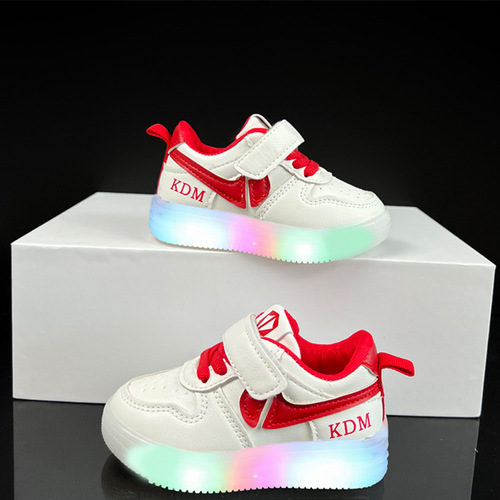 Spring and Autumn LED Non-slip Boys' Skate Shoes, Korean Style Low-top Girls' Skate Shoes
