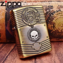 Zippo 芝宝打火机 纯铜盔甲机 挚爱哈雷 深雕镶嵌