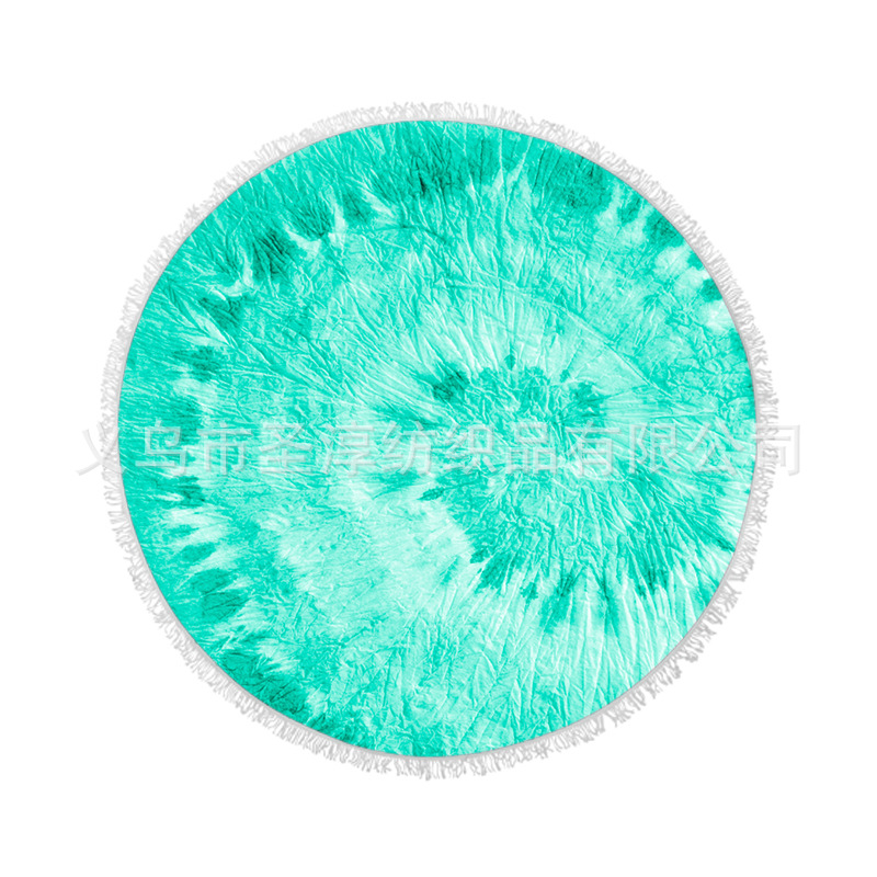 Toalla de playa redonda microfibra con borla impresión imprimible protector solar Toalla de baño fábrica al por mayor