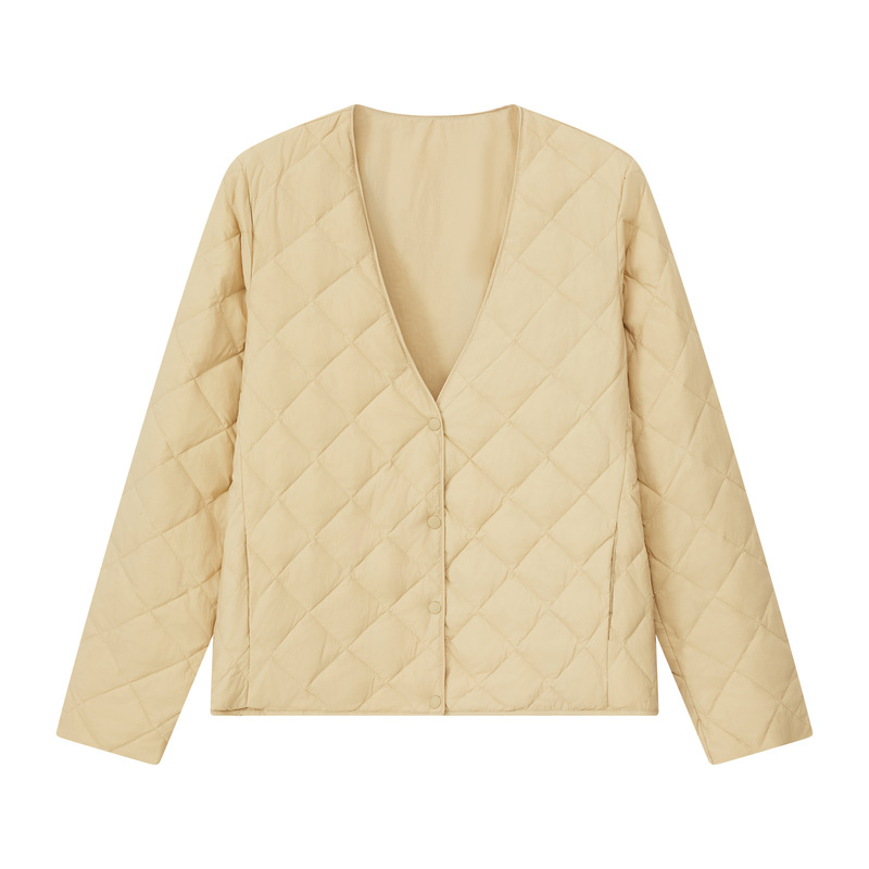 [Samsung 90 Goose] Thin Deep V-Neck with Thin Goose Down Suit Women's Casual All-match Goose Down Jacket Women