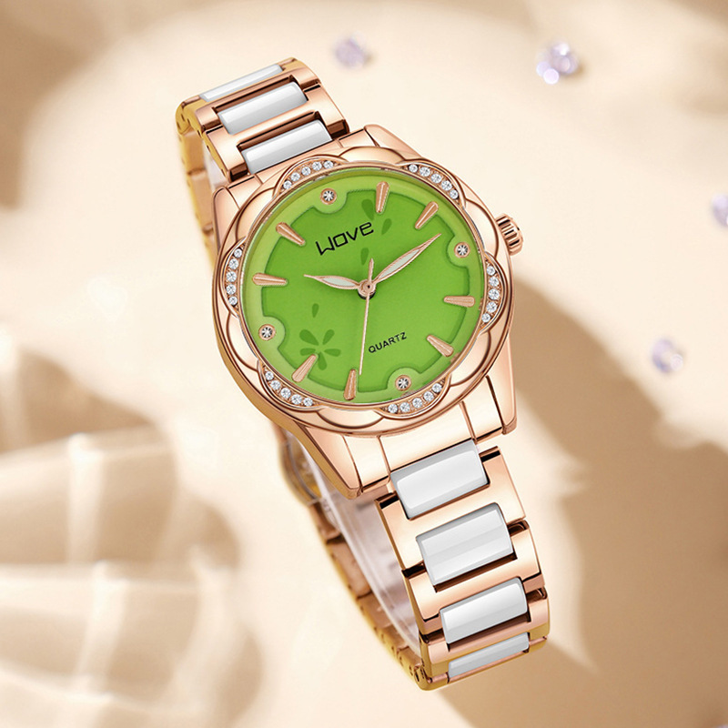 Cross-Border Hot-Selling Fully Automatic Women's Watch Women's Niche High-End Exquisite Temperament Imitation Ceramic Quartz Watch