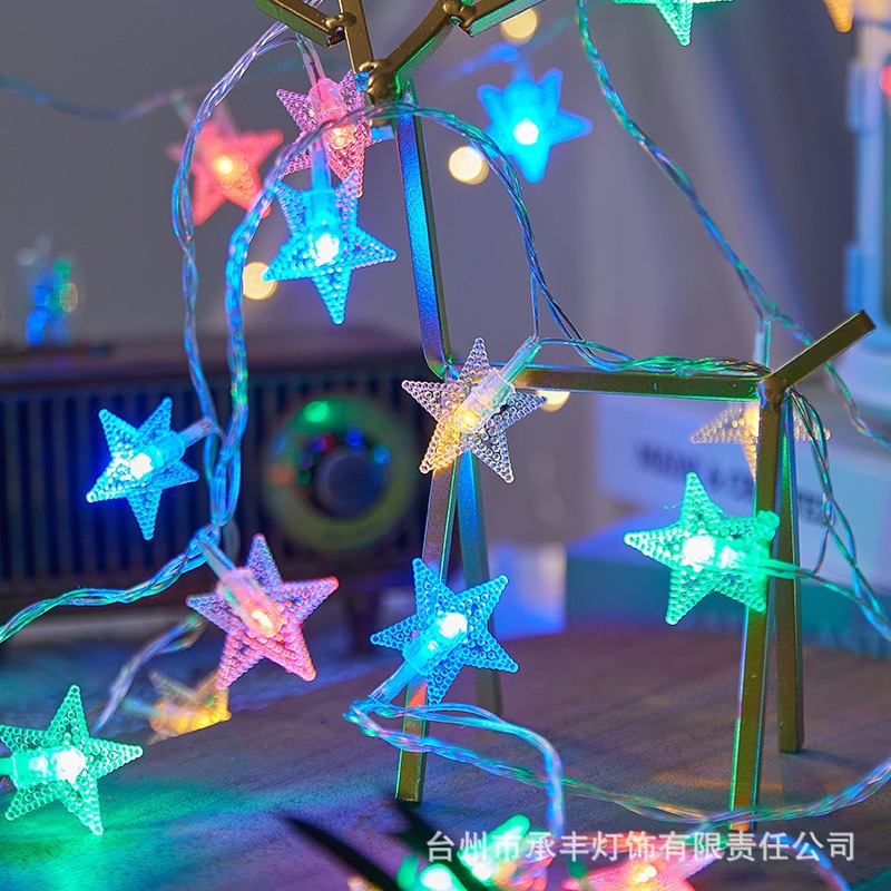 Lámpara de estrellas LED lámpara de color lámpara solar al aire libre camping atmósfera de navidad decoración lámpara de cadena de lámpara